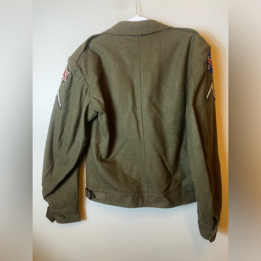 Vintage WW2 US Army IKE Wool and Lined Field Coat Jacket with Patches 36R - Picture 5 of 7